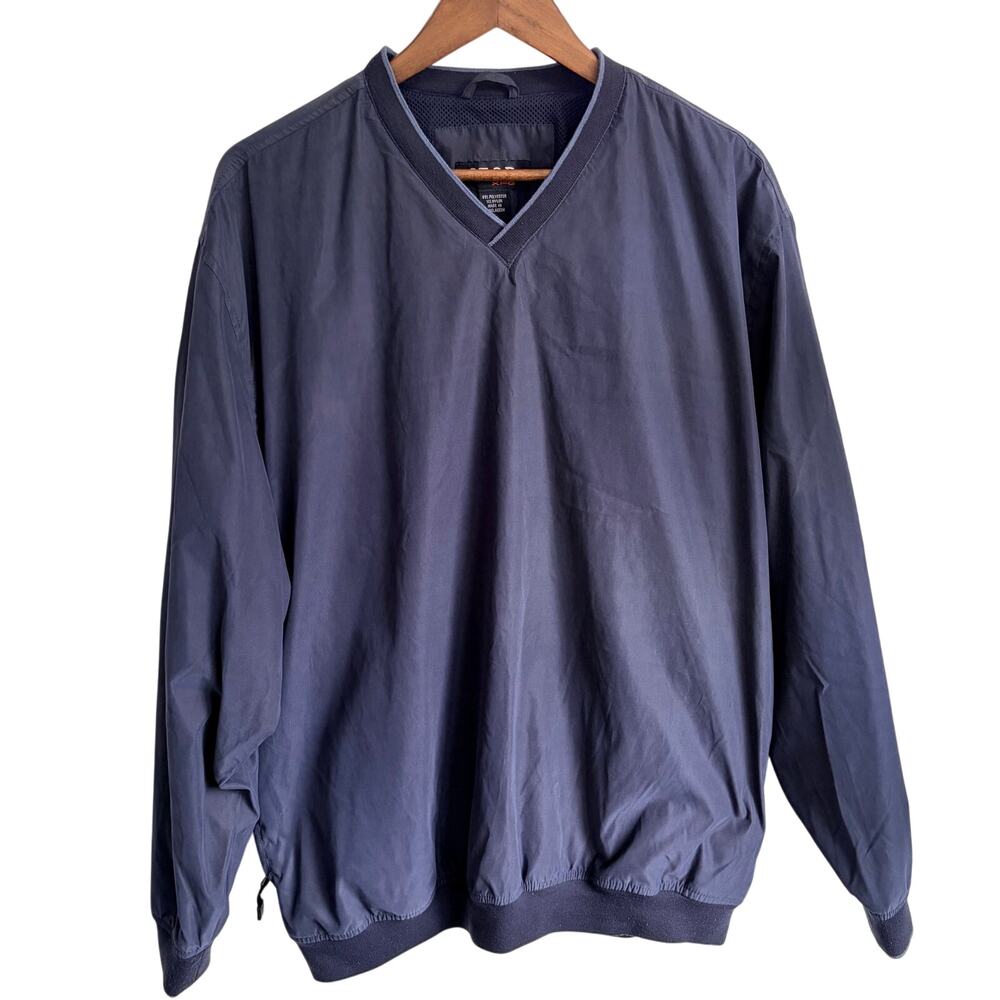 IZOD XFG Dark Blue Men's Large‎ Pullover Jacket Nylon Golf Pockets